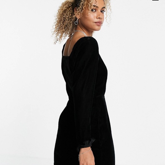 ASOS NWT black square neck mini dress - Picture 2 of 4